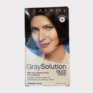 Clairol Gray Solution Nice n Easy Hair Color  Dark Brown 4 New Discontinued